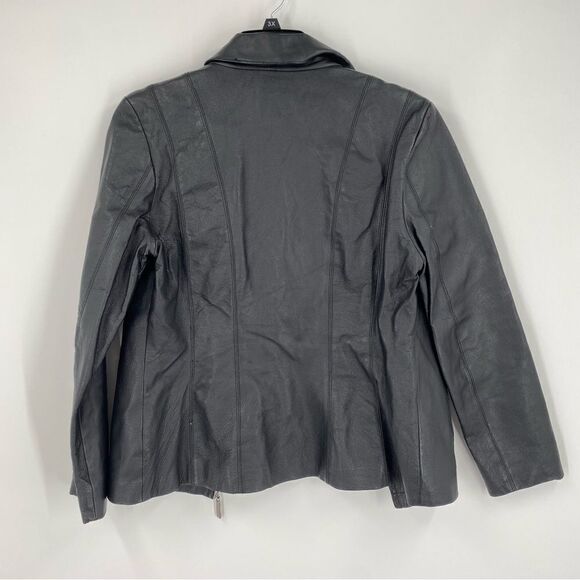 Max USA Women’s Zipper Closing Black Leather Jacket size L - Picture 4 of 4